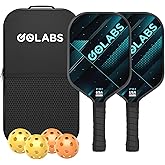 Golabs PB1 Pickleball Paddles Set of 2, Durable Fiberglass Surface& 16mm STR-Core Power Polymer Core, USAPA Approved, 8oz Lightweight & Comfort Anti-Slip Elongated Grip for Increased Power and Spin