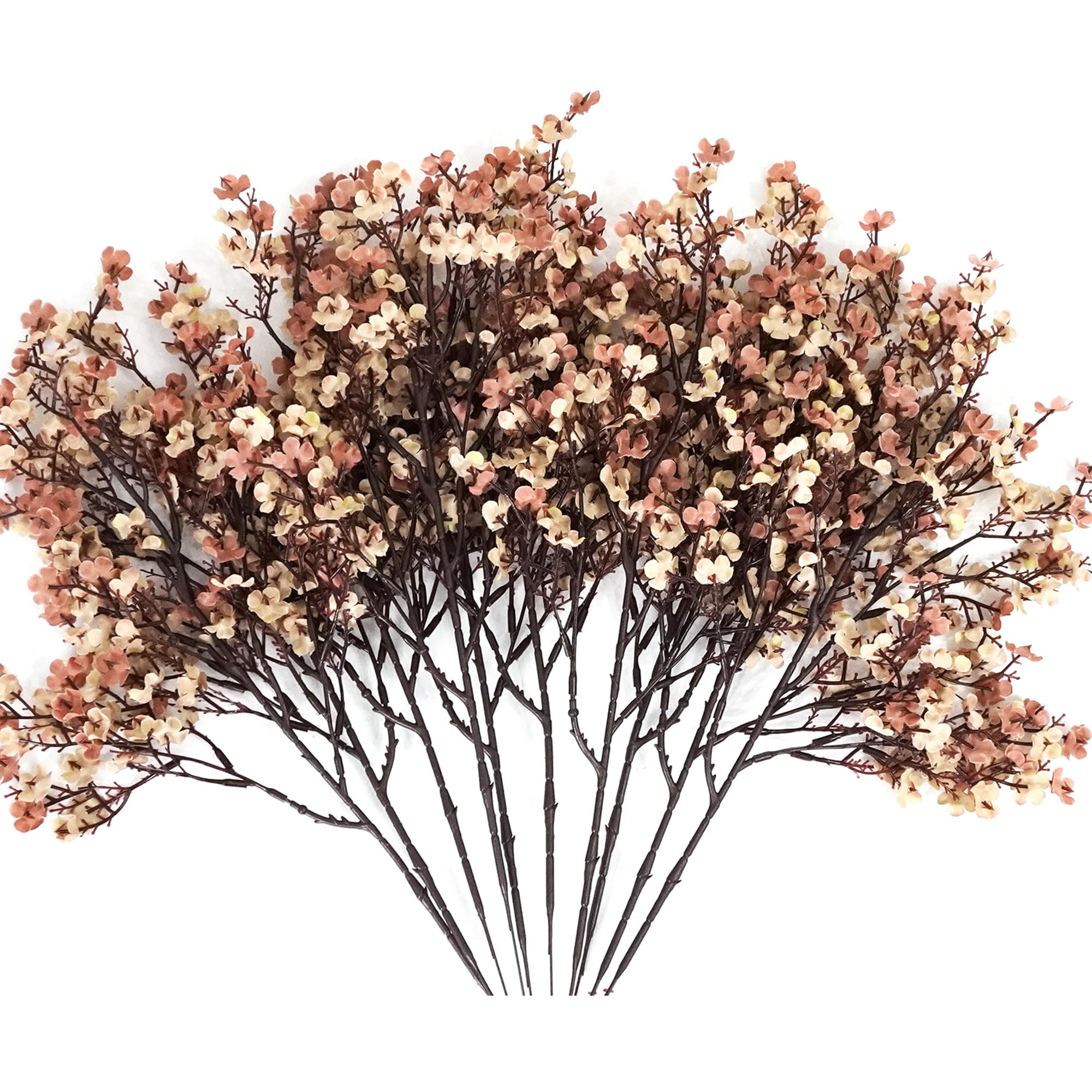 Photo 1 of Lansdowns 10 Pcs Babys Breath Artificial Flowers Bulk Real Touch Flowers Fake Flowers Silk Flowers for Home Decor Indoor Floral Arrangement Table Centerpieces Festival Party Decor (Beige Brown)