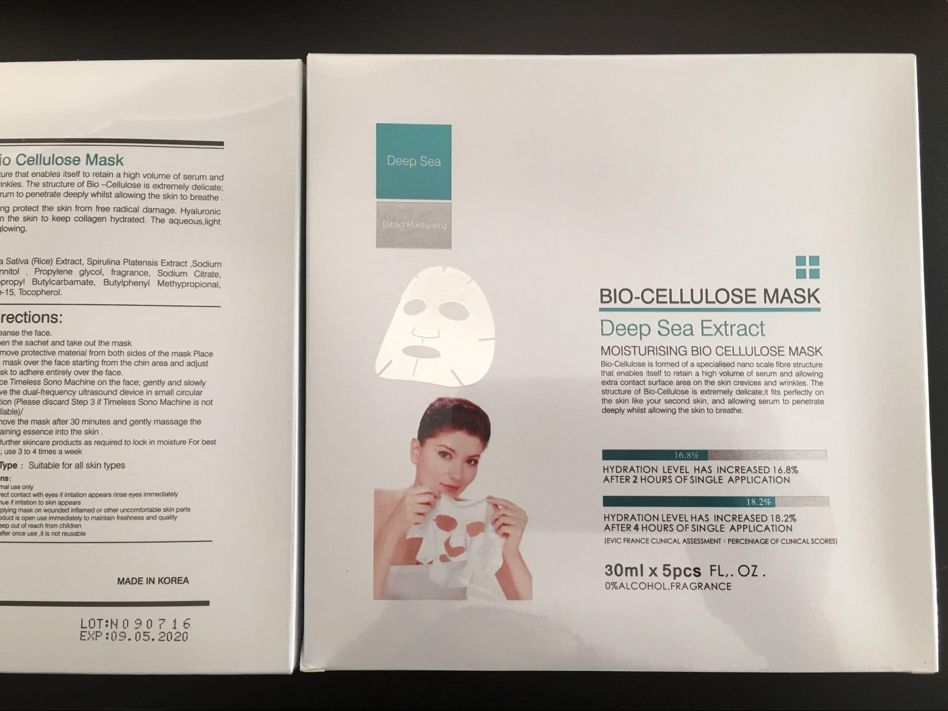 DreamMi 10 Pieces / 2 Boxes Bio Cellulose Deep Sea Extract Moisturizing Facial Mask, Anti Aging Anti Wrinkle