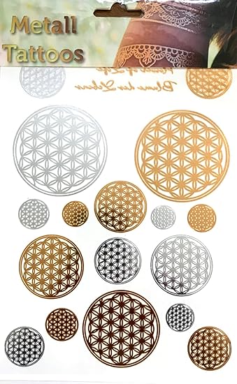 Fiore Della Vita Temporaeres Tattoo Fiore Della Vita Guarigione Amazon It Bellezza