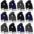 12 Pack Fleece Winter Scarves, Warm Winter Scarf Multi-color Bulk Wholesale, Unisex Men Women