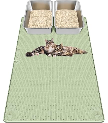 Tapis Litière Chat Grand Format 120x89 Cm - Silicone Imperméable, Antidérapant - Facile à Nettoyer