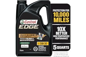 Castrol 03084C Edge 5W-30 Advanced Full Synthetic Motor Oil, 5 Quart