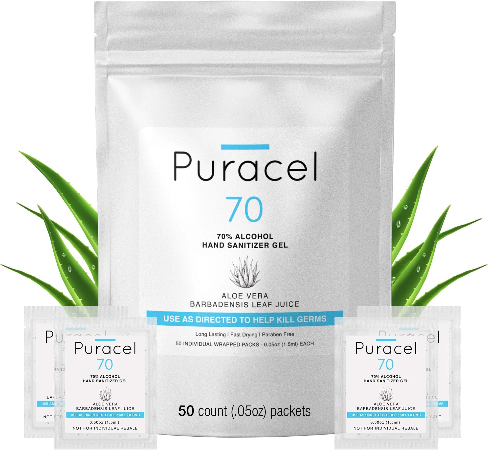 Puracel Travel Hand Sanitizer 50 Count