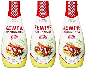 Kewpie Mayonnaise - Japanese Mayo Sandwich Spread Squeeze Bottle - 12 Ounces (Pack of 3)