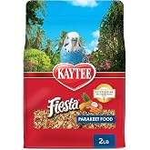 Kaytee Fiesta Parakeet Food, Nutritious and Fun Blend, 2 Pounds | More foraging fun. Small bird food with shapes and textures. Parakeet seed, grains, vegetables
