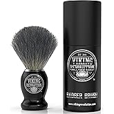 Viking Revolution Badger Hair Shaving Brush- Shave Brush for Wet Shave Using Shaving Cream & Soap- Best Shave of Your Life fo