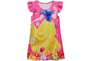 AOVCLKID Little Girls Princess Costume Girls Casual Cartoon Printed Dress