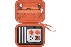 Supmay Hard Travel Case Compatible with Yoto Mini (2024 Edition) Kids Screen-Free Bluetooth Audio Player, Plays Stories Music Podcast Radio Storage Holder for Yoto Mini Audio Card, Cable, Orange