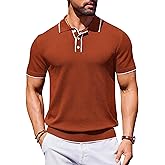 COOFANDY Men's Short Sleeve Knit Polo Shirt