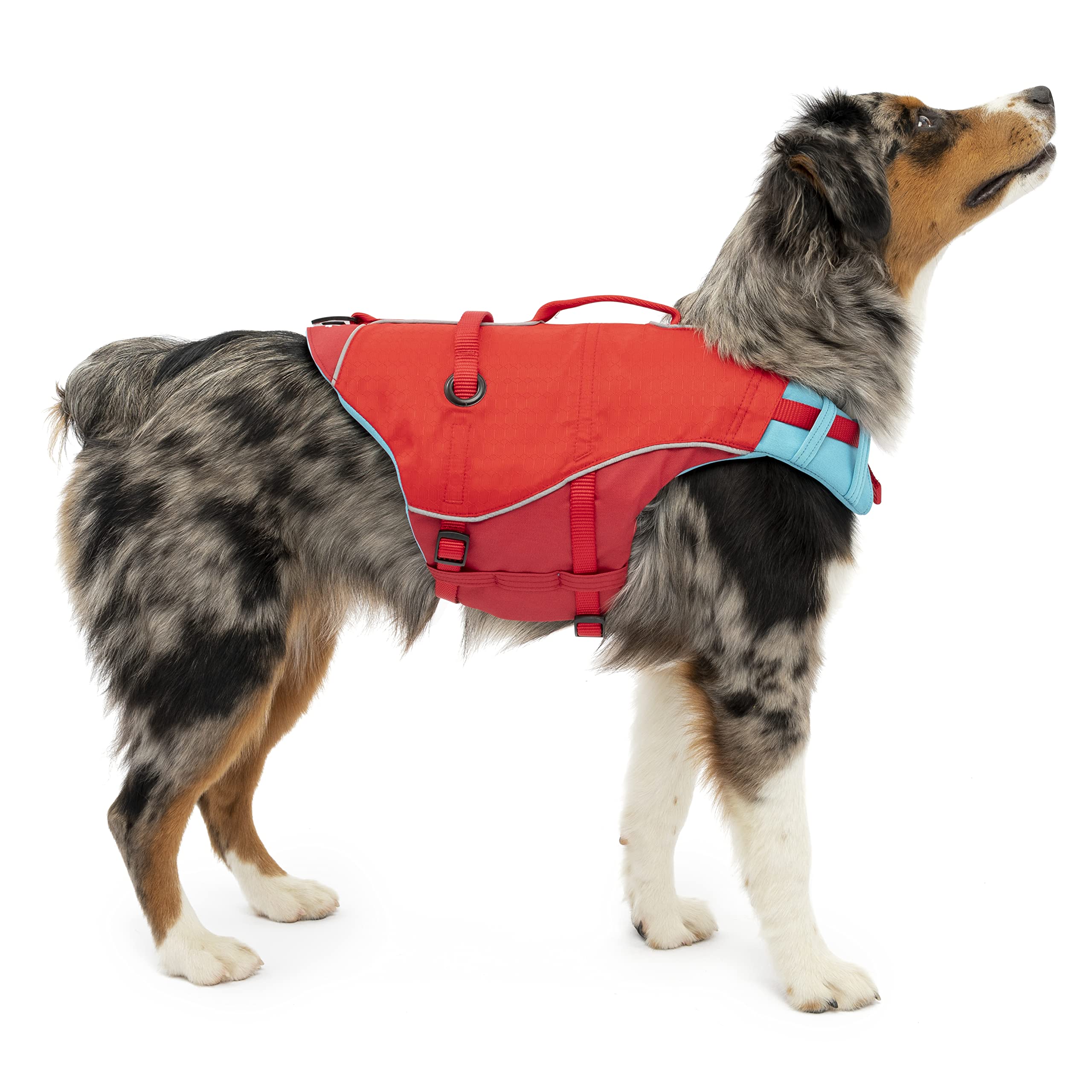 Kurgo Surf 'n Turf Dog Life Jacket, Flotation Vest for Dogs, Reflective, Adjustable, Extra Small-Red