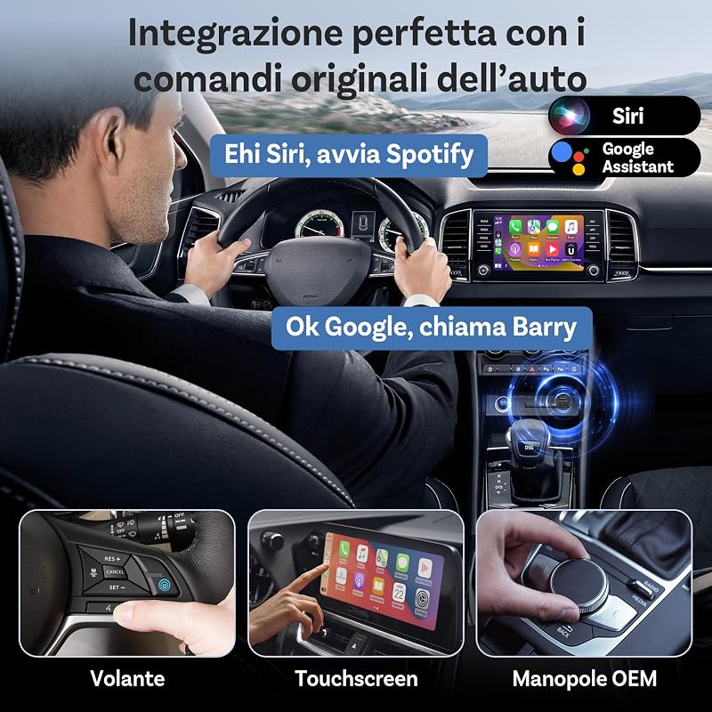 Mini Core Adattatore Wireless 2 in 1 per CarPlay e Android Auto