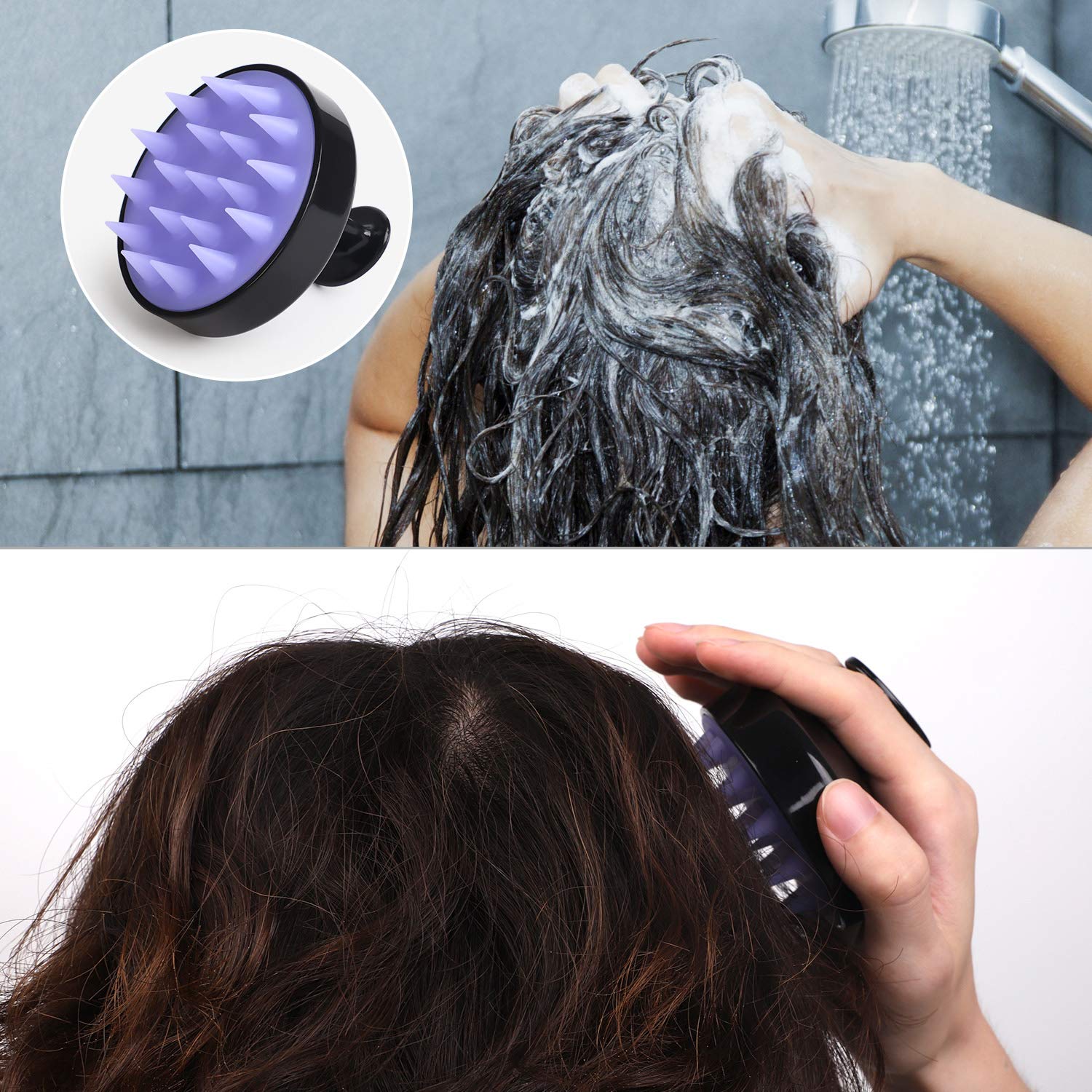 Hair Scalp Massager, Heeta Shampoo Brush with Soft Silicone Head Massager (Black) : Beauty
