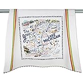 Catstudio Lake Michigan Dish Towel, U.S. City Souvenir Kitchen and Hand Towel, Perfect Tea Towels for Lake Michigan Lovers, Travel Souvenir, Housewarming Gifts, Couple Gifts