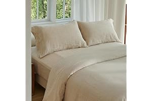 cebihy 100% Linen Duvet Cover Set King 3 Pieces, French Normandy Flax Linen, Cooling, Soft, and Breathable Linen Bedding Set - 1 Duvet Cover 90"x 104", 2 Pillowcases 20"x 40", Natural Linen