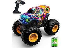 Opmind Kraken Monster Truck RC Car, Entry-Level Remote Control Car for Kids Aged 4-8, 1:16 Scale with LED Lights (Low-Speed Safety), 2.4GHz Truck Toys, Birthday Gift for 5 6 7 Year Old Boys