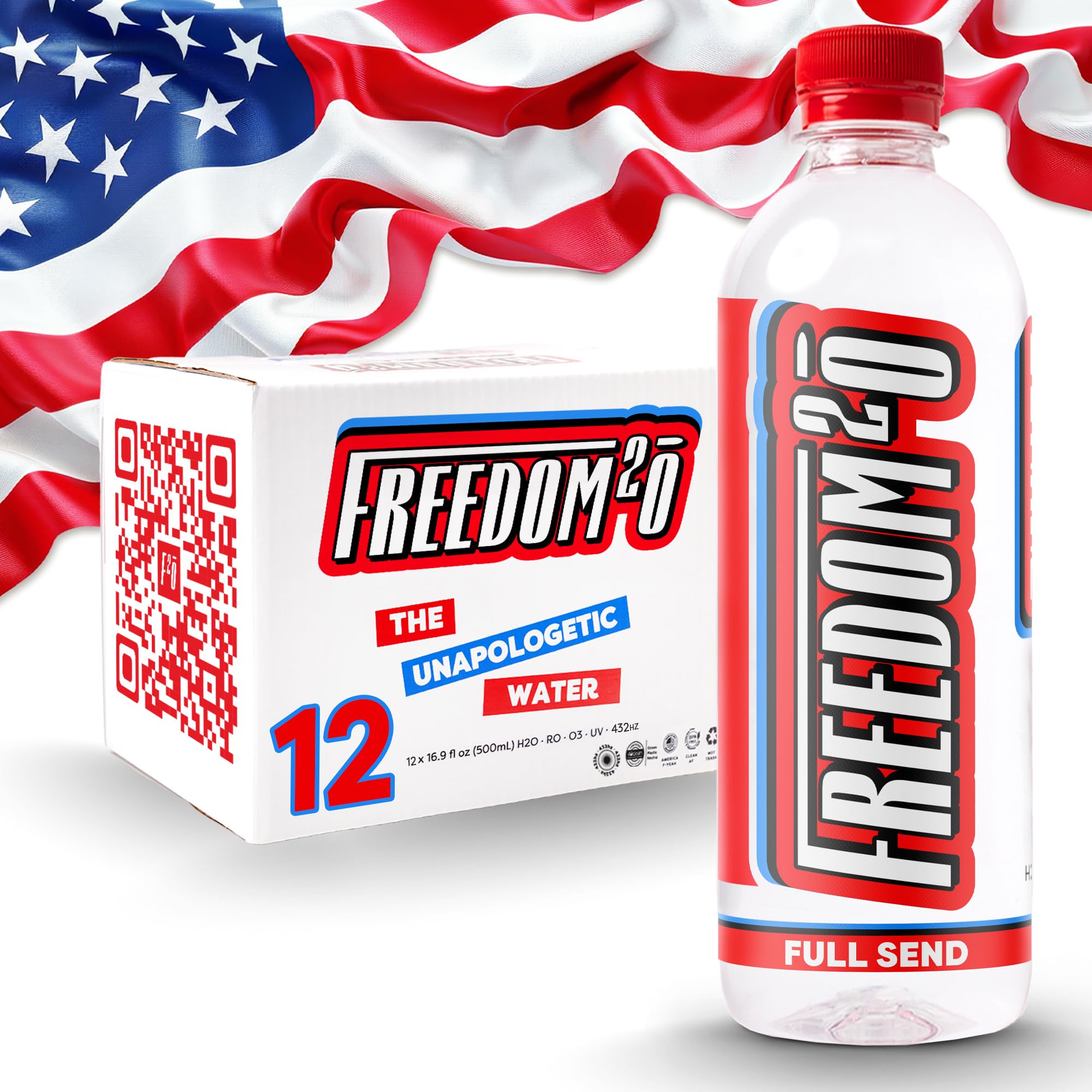 Photo 1 of Freedom2o Bottled Water 12 pack 16 oz Bottle Water - Purified Drinking Water Bottles with 5-Point Filtration Process, 100% Recyclable, Sugar-Free and Free of Aftertaste or Flavoring