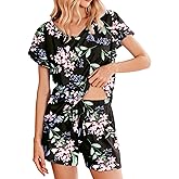 Ekouaer Pajamas Set Women Casual Ruffle Sleeves Soft Comfy Loungewear Set with Pockets