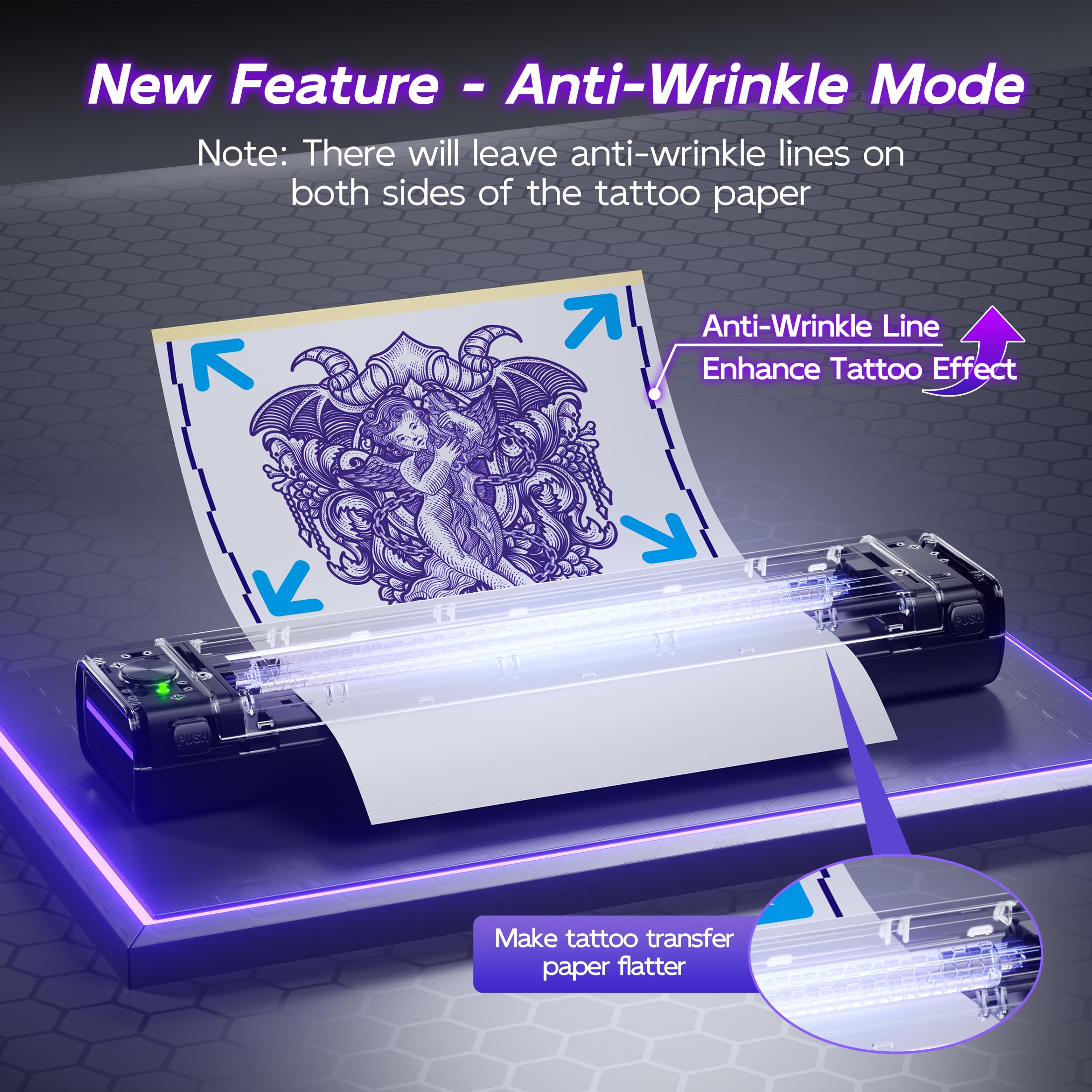 Itari Tattoo Stencil Printer Kit for Beginners, Temporary Tattoo Printer with 10 Pcs Transfer Paper, Bluetooth Stencil Printer for Tattooing, Wireless Tattoo Machine Compatible with Phone/Tablet/PC