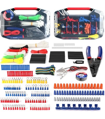 Kit Surtido De Conectores De Calibre, Terminales De Engarce Sin Soldadura Anillo De Horquilla De Pala Bala A Tope Aislado Electrico De Desconexion Rapida Mixta