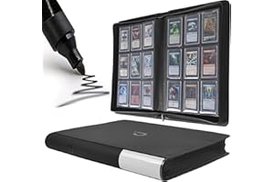 D DACCKIT Toploader Binder, Holds 288 Toploaders, 9 Pocket Top Loader Binders with Sleeves for 3" x 4" Rigid Card Holders for Trading Cards or Sports Cards in 3 x 4'' Toploaders - Black