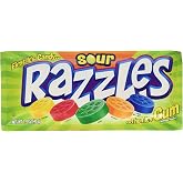 Sour Razzles Candy, 1.4oz Pouches, 24-Count