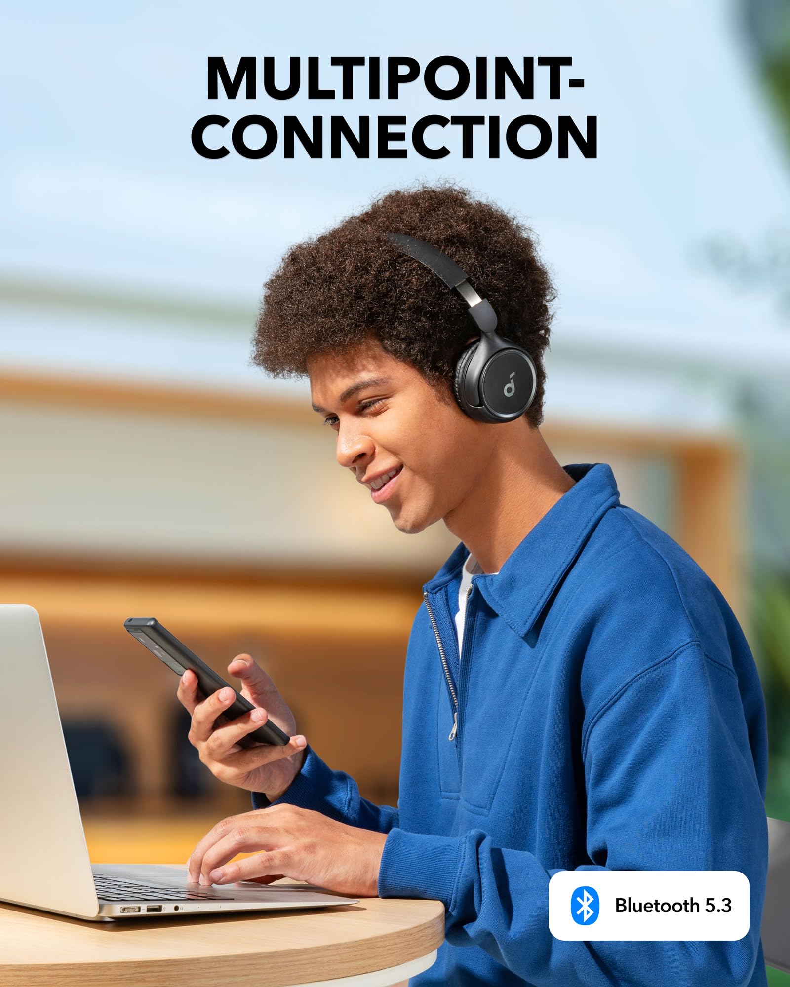 soundcore H30i Kabellose On-Ear Kopfhörer, Faltbares Design, Purer Bass, 70h Wiedergabe, Bluetooth 5.3, Leicht und bequem, App Steuerung, Multipoint-Verbindung 5