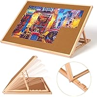 Pulchra 1500PCS Wooden Jigsaw Puzzle Board with Adjustable Bracket Portable Puzzle Table | Puzzle Organizer Boards Storage Ac