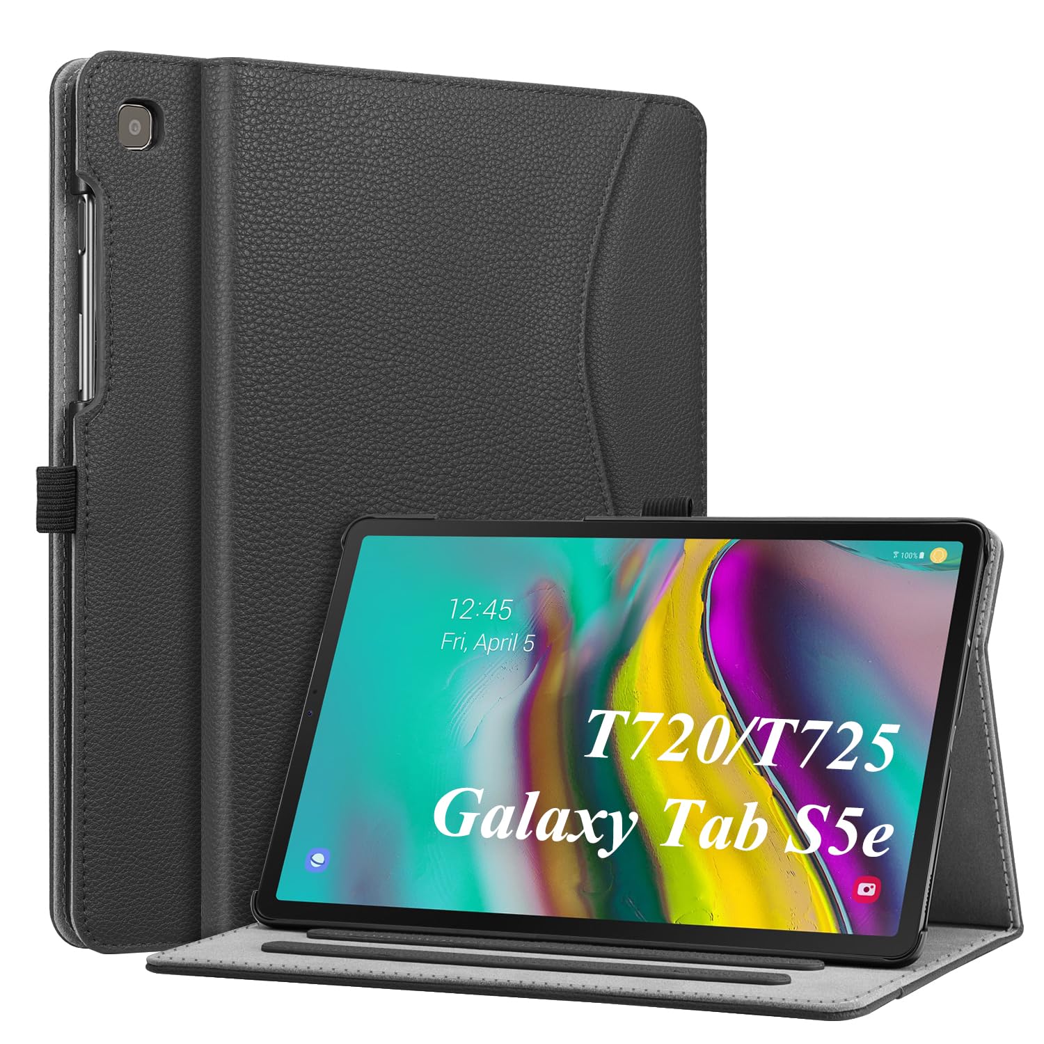 FINTIE Case for Samsung Galaxy Tab S5e 10.5 2019 (SM-T720 / T725), Multi-Angle Viewing Stand Cover with Pocket Auto Sleep/Wake Feature, Black