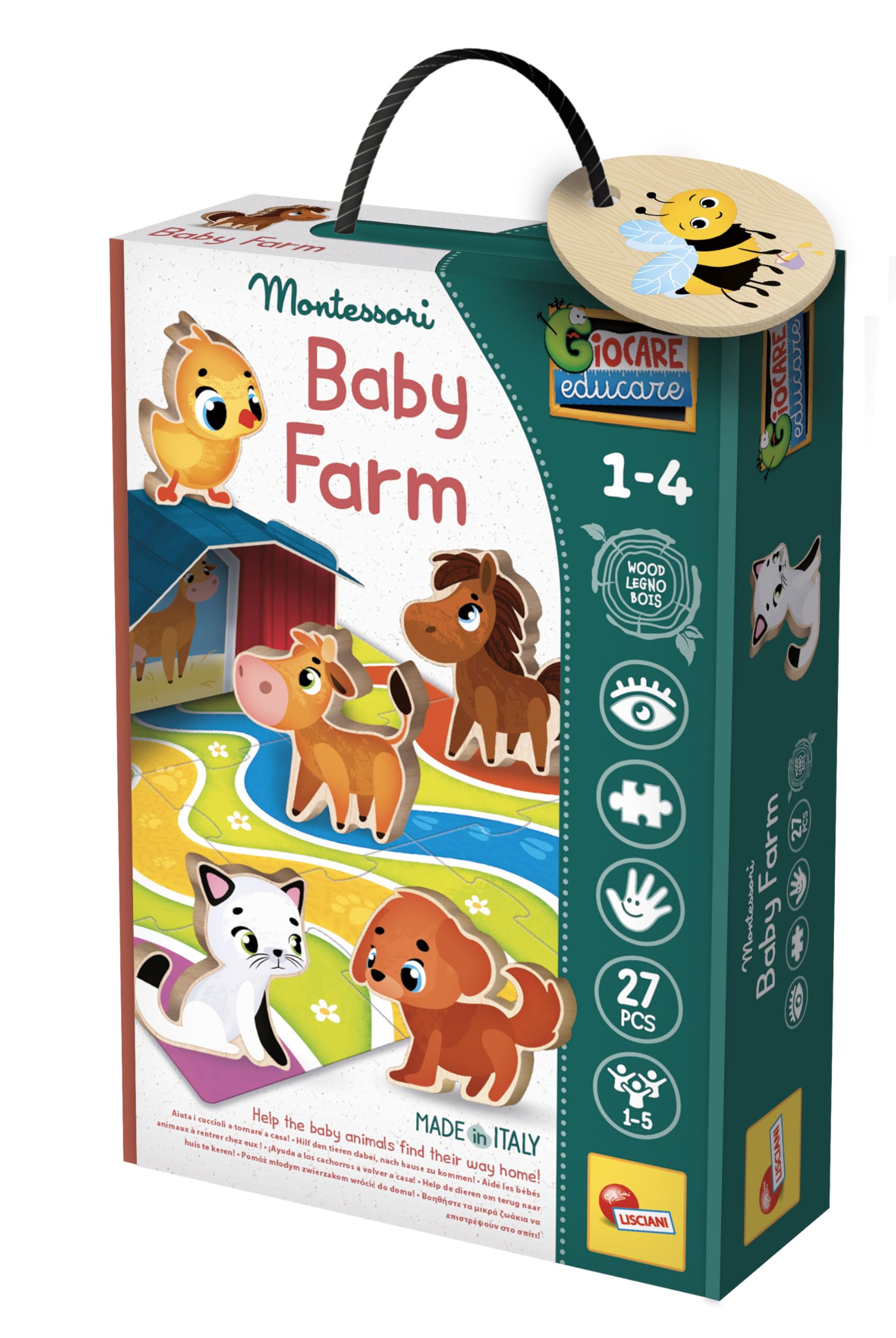 Liscianigiochi MONTESSORI WOOD BABY FARM