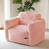 MAXYOYO Giant Bean Bag Chair for Adults, Ultra Soft Fluffy Bean Bag Sofa, Oversized Floor Sofa for Living Room Bedroom, Cozy Reading Chair with Filler, Pink