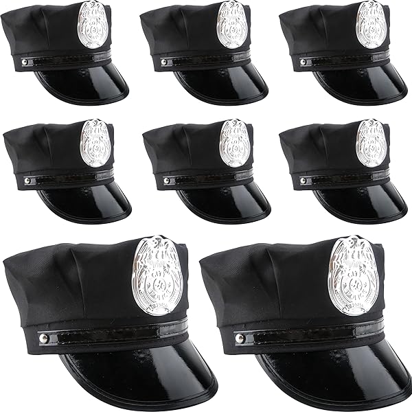 US POLICE 税関職員 ジャケット ＆ POLICE CAP セット　希少 Amazon.com: SGBETTER 6 Pcs Black Police Officer Hat for