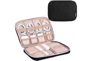 BELALIFE Electronic Organizer, Portable Travel Cable Bag, Tech Storage for Cord, Charger, Phone, Earphone, Hard Drive, USB, SD Card and Other Accessories, Black