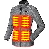 PTAHDUS Women's Heated Fleece Jacket 5 Heat Zones Battery Pack Included, with Hand Warmer Pocket for Outdoor