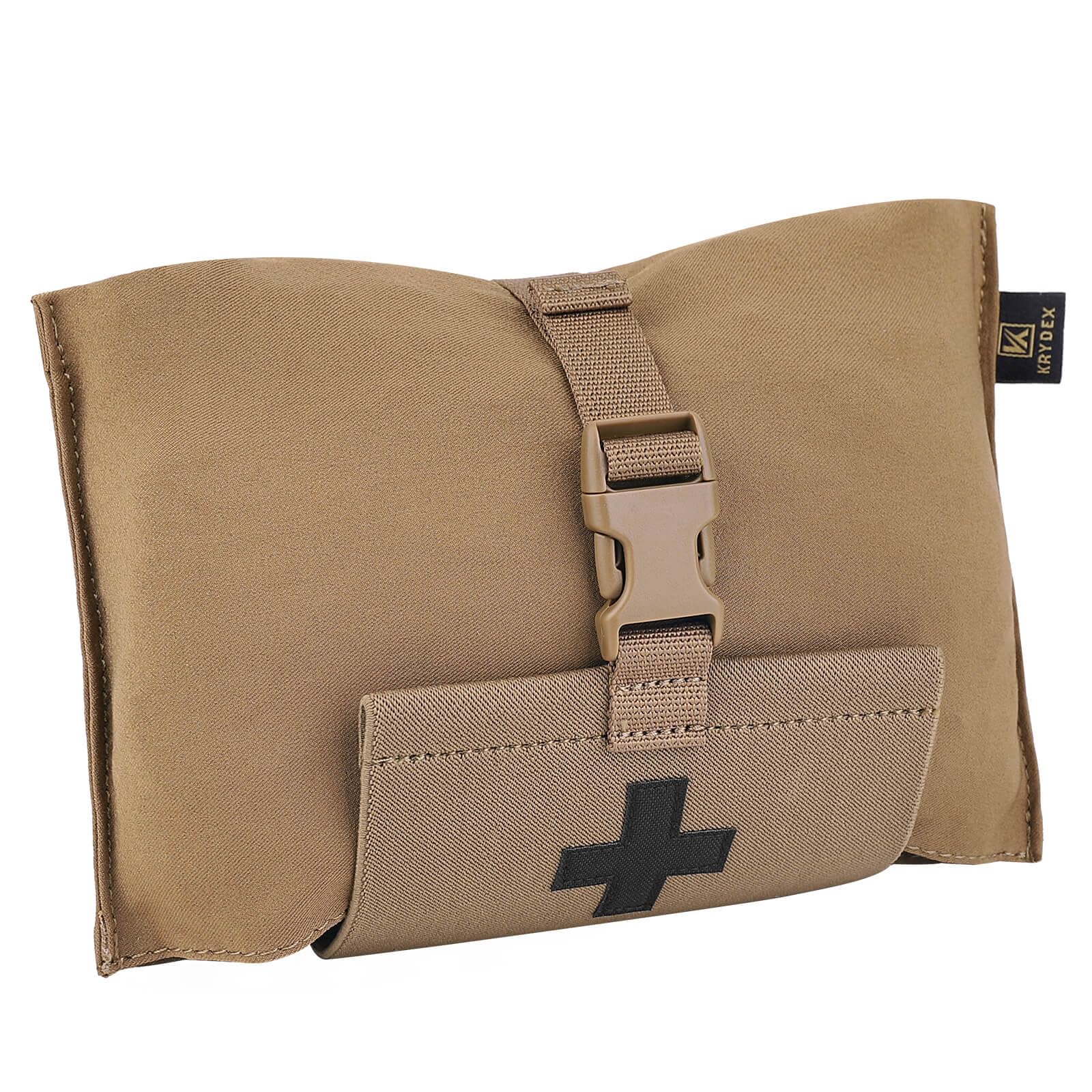KRYDEX GEAR Tactical First Aid Bag, Tactical MOLLE Pouch Rip Away IFAK Pouch Universal EMT Emergency Multipurpose Waist Packbag (Coyote Brown)