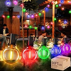 XURISEN 98FT Outdoor String Lights Patio LED G40