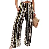 JZC Women's Palazzo Lounge Pants Casual Wide Leg Pants High Waist Flowy Toursers with Pockets