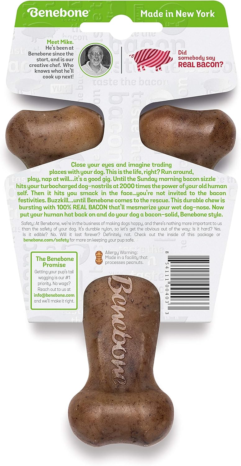 Benebone Indestructible Wishbone Dog Chew Toy for Aggressive Chewers Long Lasting Tough Boredom Breaker for Dogs Real Bacon Flavour - Image 3