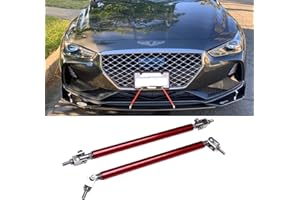 Rich Choices Adjustable 10"-13" Front Bumper Lip Splitter Diffuser Strut Rod Tie Bars Fit Most Vehicles,Red