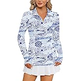 LOMON Women Long Sleeve Shirts Sun Protection 1/4 Zip Summer Quick Dry Hiking Shirts Quarter Zip Pullover for Women