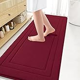 Arotive Memory Foam Bathroom Rug Mat 70x24, Ultra Soft and Absorbent Bath Mat, Machine Wash Dry, Comfortable Bath Rug Carpet for Bathroom Floor, Tub and Shower, Burgundy