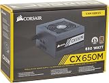 Corsair CX650M 650W ATX Semi-Modular Power Supply Unit PSU Black view 2