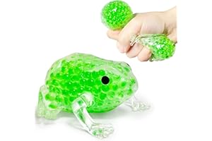 KAWAITE Green Frog Stress Relief Balls (1 Pack) - Squishy Animal Dough Ball for Adults, Stretch and Pull, Vase Filler and Home Decoration, Party Favors