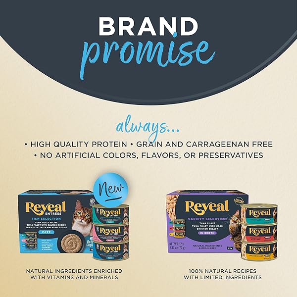 REVEAL NATURAL WET CAT FOOD, 24 COUNT, GRAIN FREE, LIMITED INGREDIENT CANNED FOOD FOR CATS, CHICKEN BREAST IN GRAVY, 2.47 OZ CANS