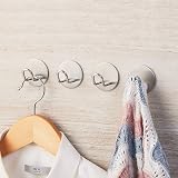 JS Adhesive Hooks Stainless Steel Wall Hangers 4 Pack 1kg-2kg Load