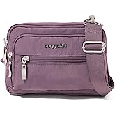 Baggallini Triple Zip Small Crossbody Bag for Women - 8x6 Lightweight Convertible Fanny Pack Belt Bag