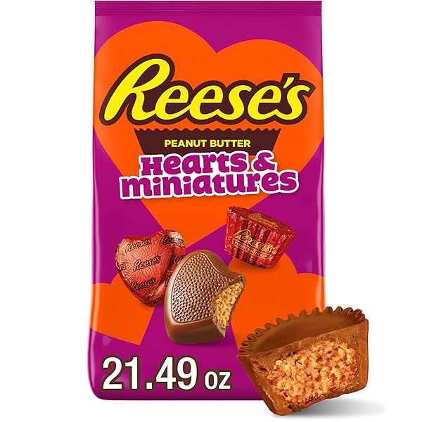 REESE’S ASSORTED CHOCOLATE PEANUT BUTTER SHAPES, VALENTINE’S CANDY BAG, 21.49 OZ