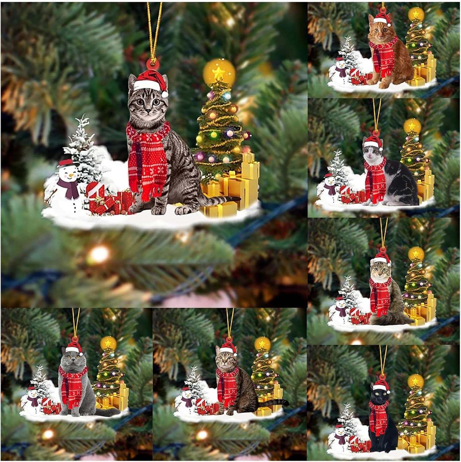 Tree Toppers - Christmas Hanging Ornament Merry Christmas Lovely Dog Tree Decor Xmas Holiday Party Gift Welcome Sign Decorations Family Garden Small Hanging Tag (G)