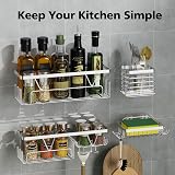 KEGII Shower Caddy Adhesive 4 Piece Stainless Steel with Toothbrush & Soap view 2
