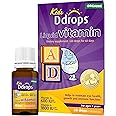 Ddrops® Kids Organic Liquid Vitamins – Daily Vitamins A&D Drops for Kids, 60 Drops. Supports Eye Health, Bone Development and Immune Function. Certified Organic, Non-GMOs, Allergy-Friendly